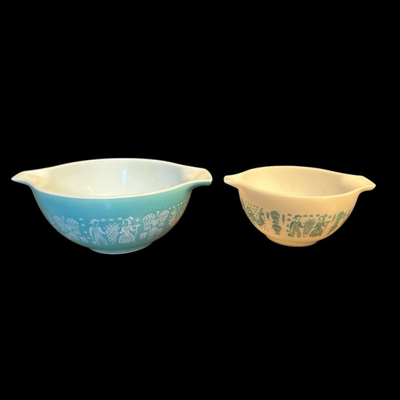 Pyrex Other - Vintage Pyrex Turquoise Amish Butterprint Bowls- Two Piece Lot